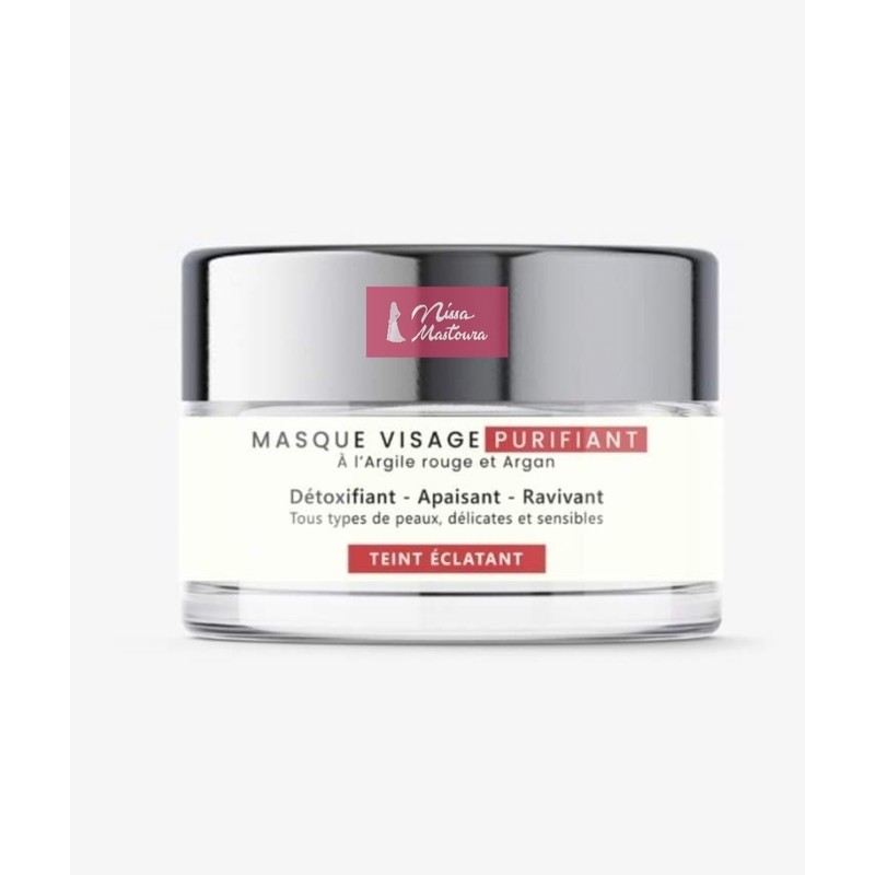 Masque argile rose visage – Purifiant, apaisant & éclat naturel peaux sensibles main image 1